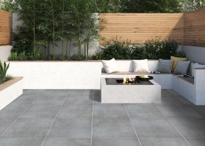 Outdoor living area tiling